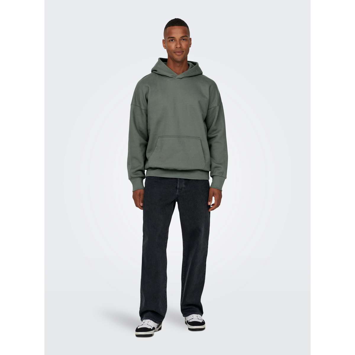 ONLY & SONS MENS FADE LOOSE FIT COTTON DENIM 22026778-4277904 Washed Black - Μαύρο - W34 L32